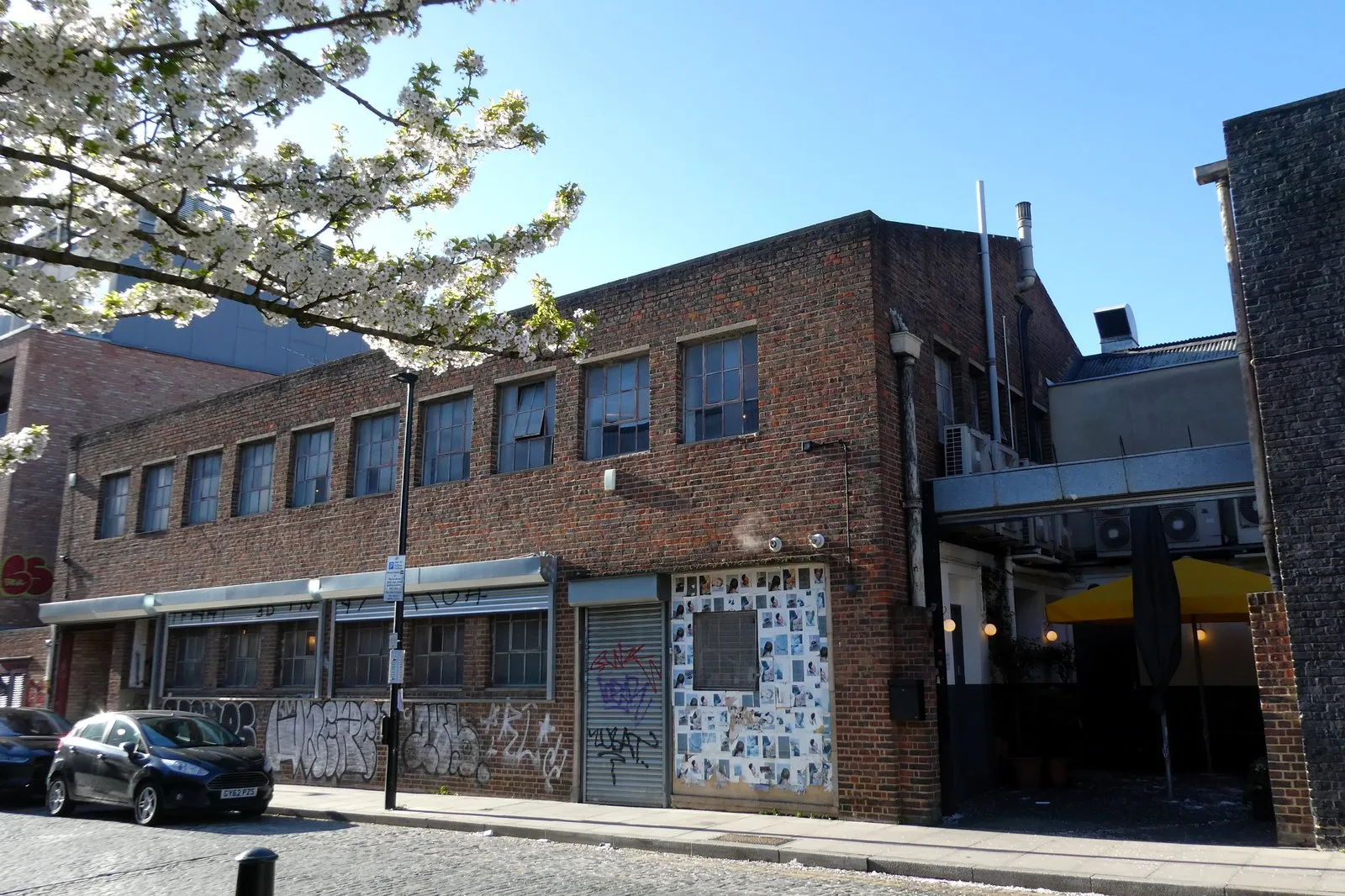 The brick exterior of a converted warehouse in Bethnal Green