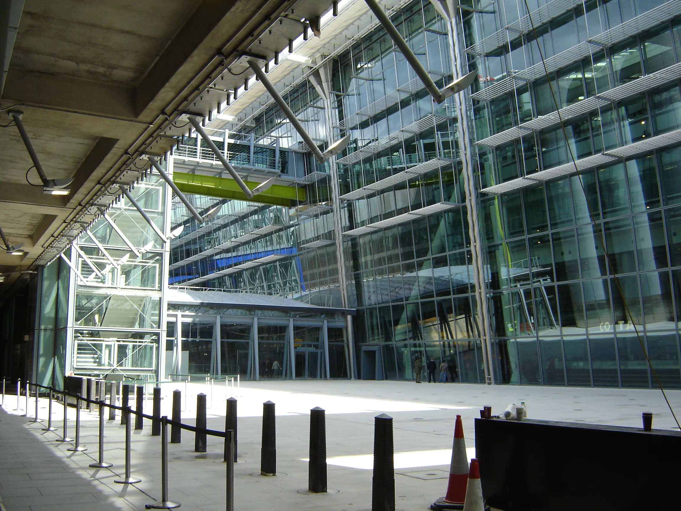 The glass exterior of Heathrow Airport Terminal 5