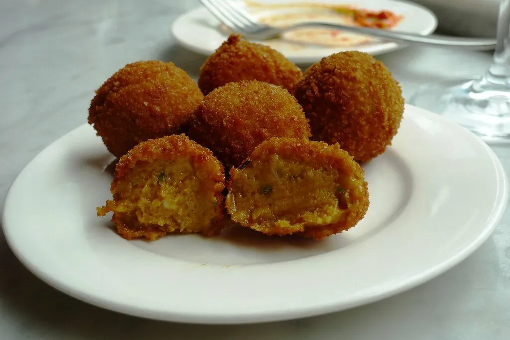 Croquetas on a white plate
