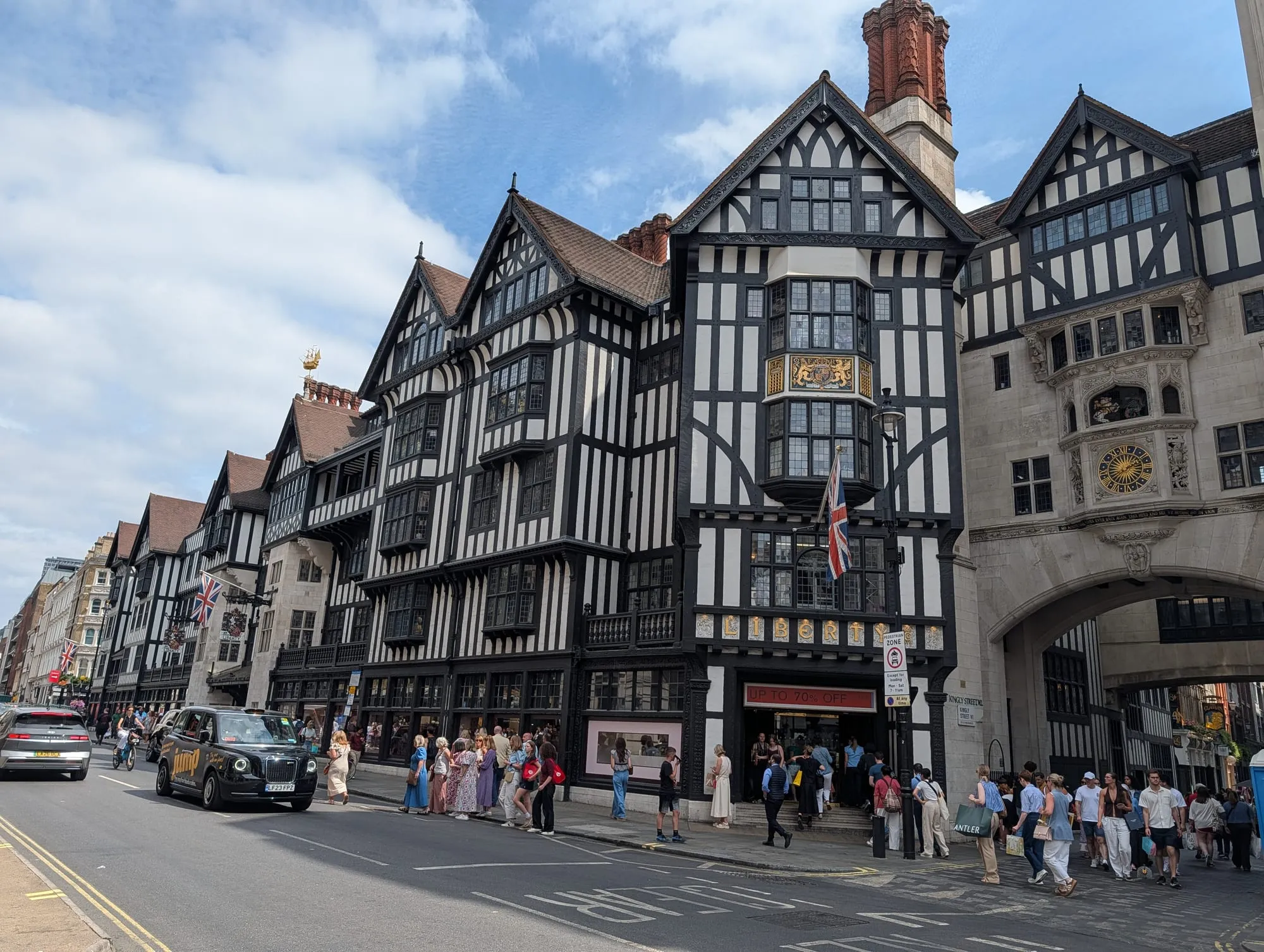 The mock-Tudor timbered frontage of Liberty department store on Great Marlborough Street