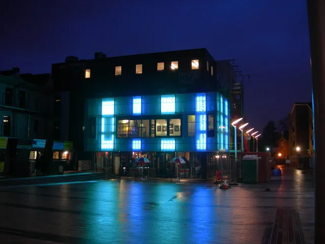 The Vortex Jazz Club on Gillett Square in Dalston, its name in plain lettering above a first-floor window